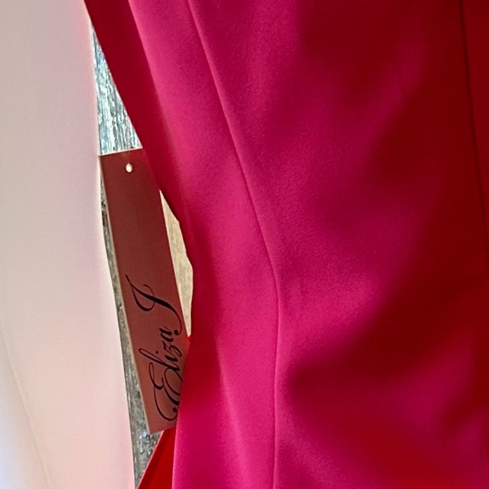 Eliza J Cap Sleeve Drape Crepe Sheath Dress - Picture 8 of 8